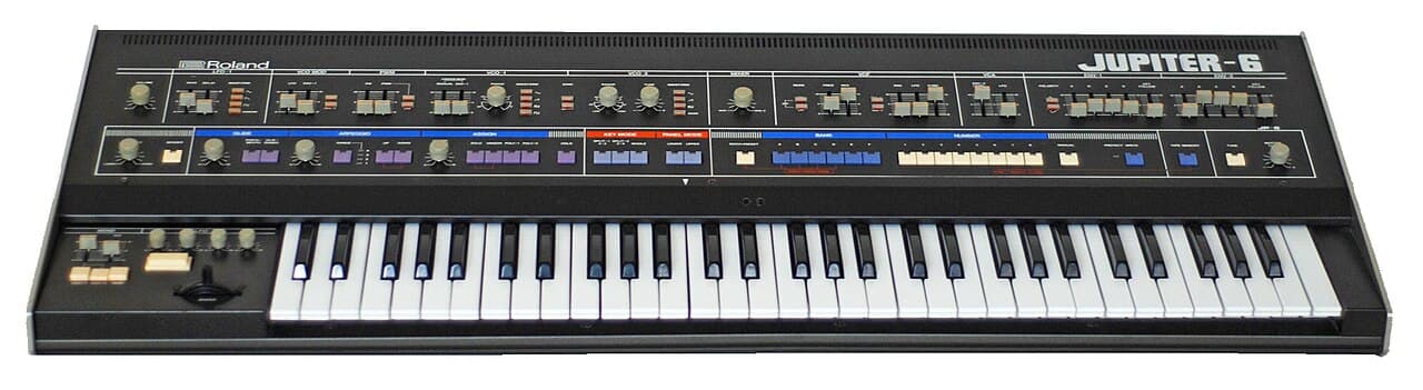 A Roland Jupiter-6 synthesizer